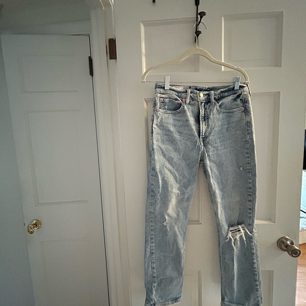 GAP Denim Cigarette High Rise Jeans in Light Blue